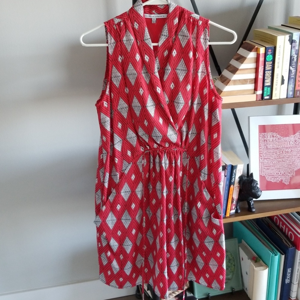 Red Geometric Dress